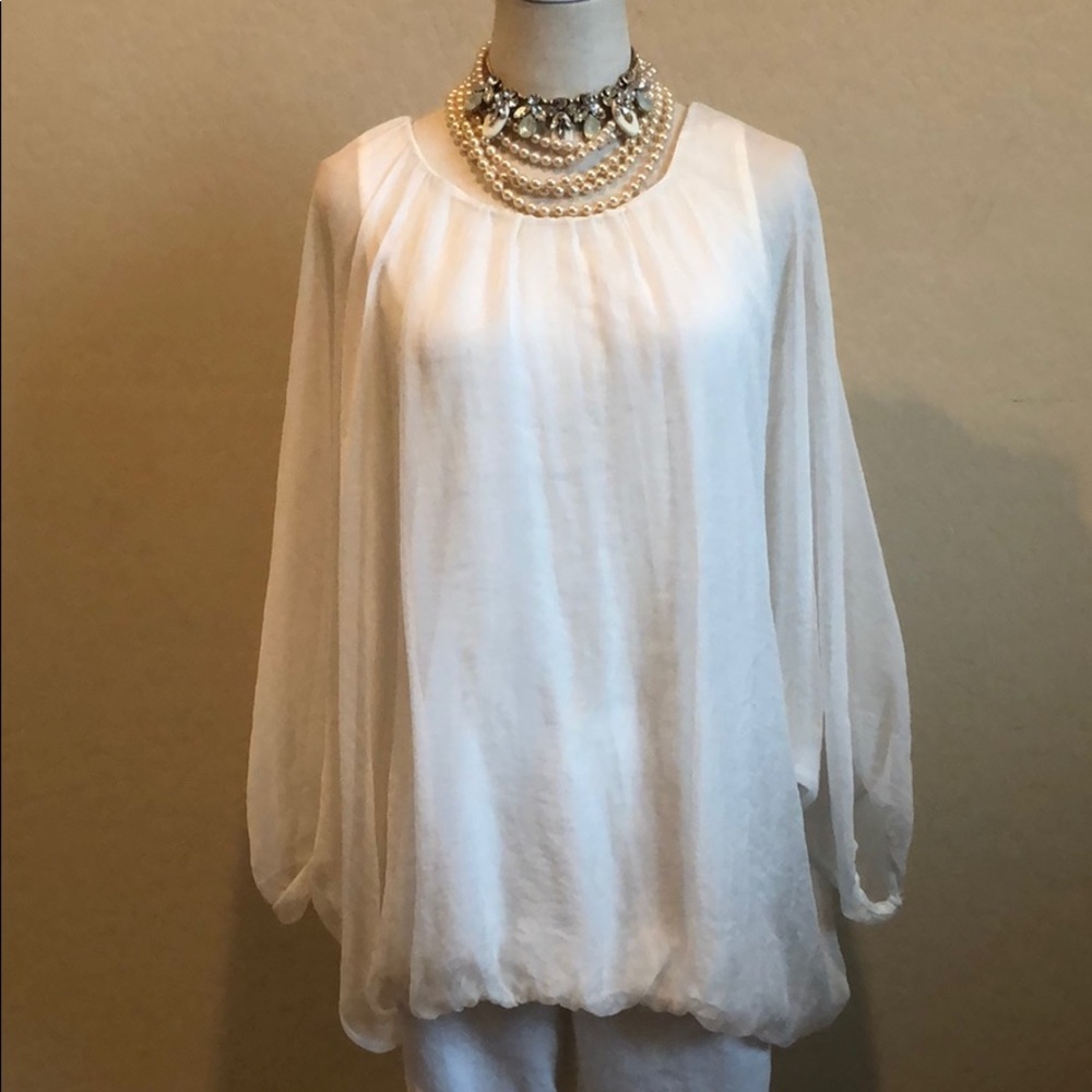 (NEW) Milla Flowy Bat Arm Dressy Blouse (M)